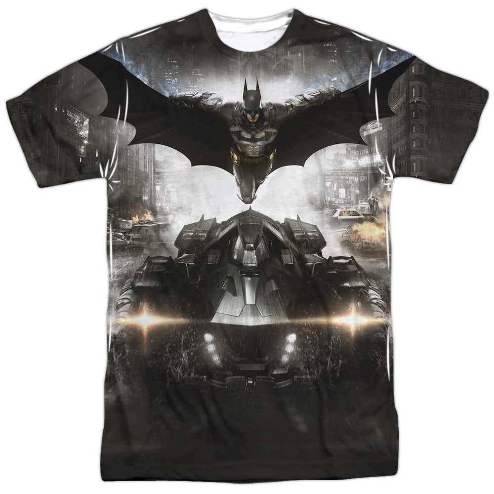 Batman Arkham Knight Poster Men's Regular Fit Polyester Short-Sleeve T-Shirt