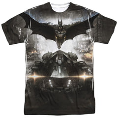 Batman Arkham Knight Poster Men's Regular Fit Polyester Short-Sleeve T-Shirt