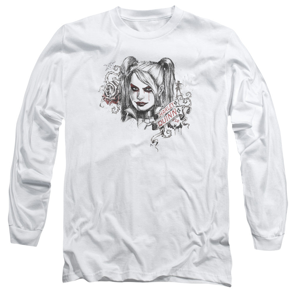 Batman Arkham Knight Sketchy Girl Men's 18/1 Cotton Long-Sleeve T-Shirt