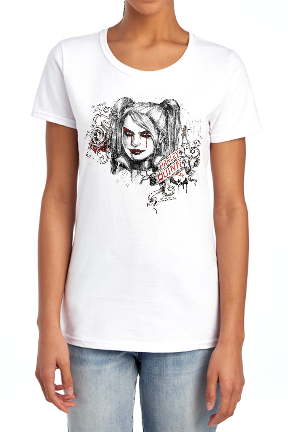 Batman Arkham Knight Sketchy Girl Women's 18/1 Cotton Short-Sleeve T-Shirt