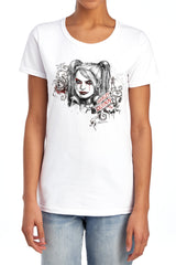 Batman Arkham Knight Sketchy Girl Women's 18/1 Cotton Short-Sleeve T-Shirt