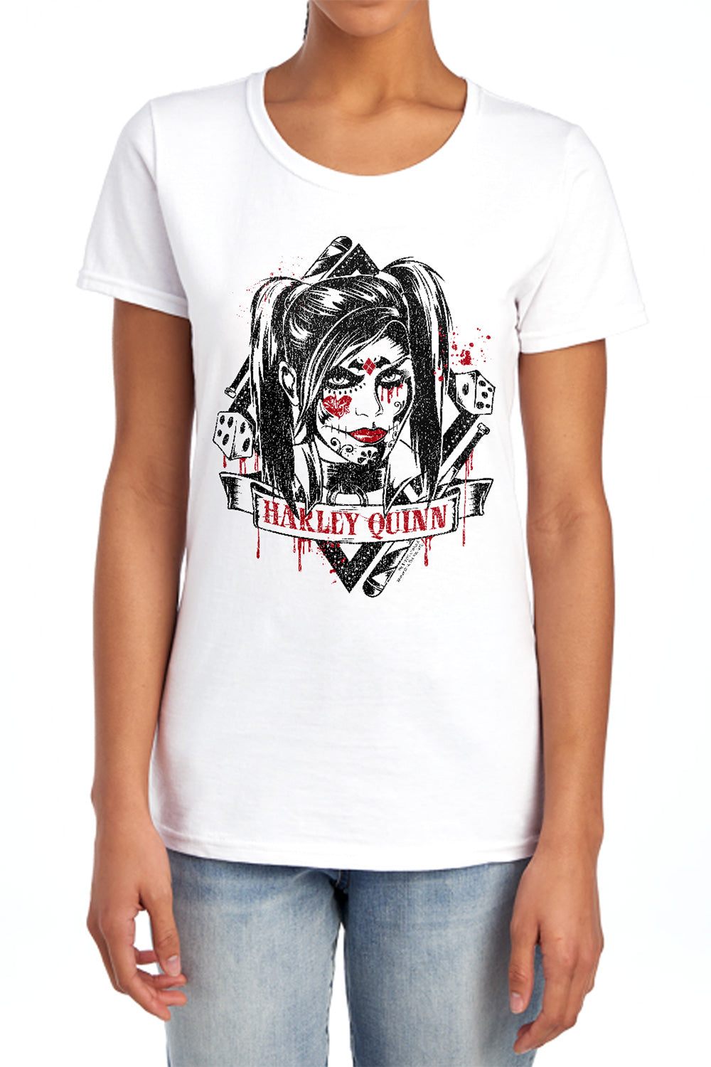 Batman Arkham Knight Sugar Quinn Women's 18/1 Cotton Short-Sleeve T-Shirt