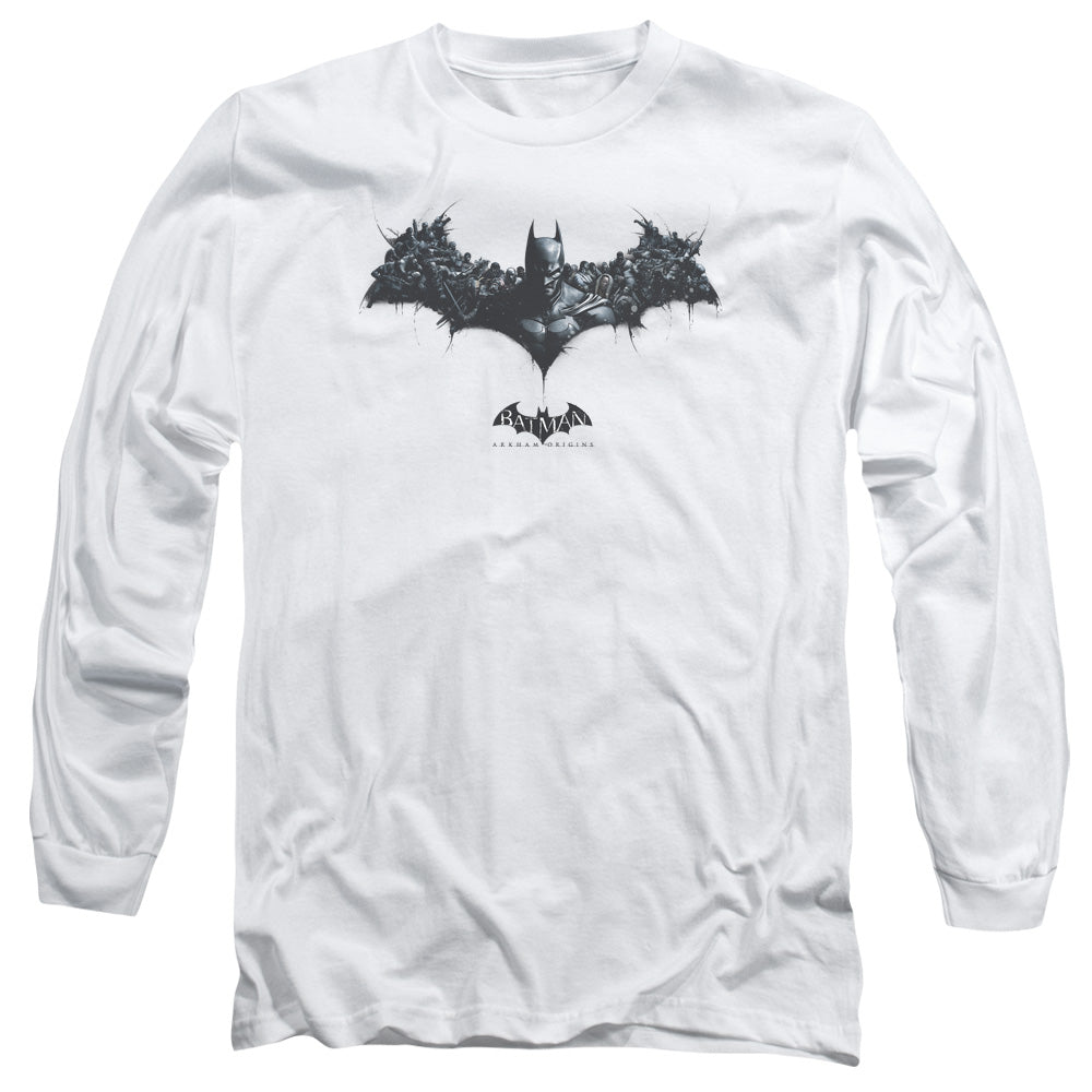 Batman Arkham Origins Bat Of Enemies Men's 18/1 Cotton Long-Sleeve T-Shirt