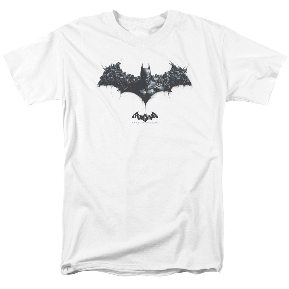 Batman Arkham Origins Bat Of Enemies Men's 18/1 Cotton Short-Sleeve T-Shirt