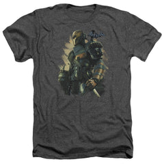 Batman Arkham Origins Deathstroke Men's 30/1 Heather 60 40 Poly Short-Sleeve T-Shirt