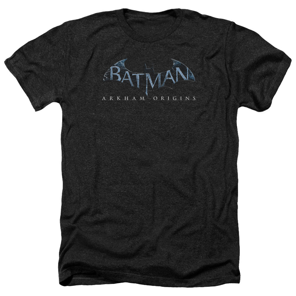 Batman Arkham Origins Logo Men's 30/1 Heather 60 40 Poly Short-Sleeve T-Shirt