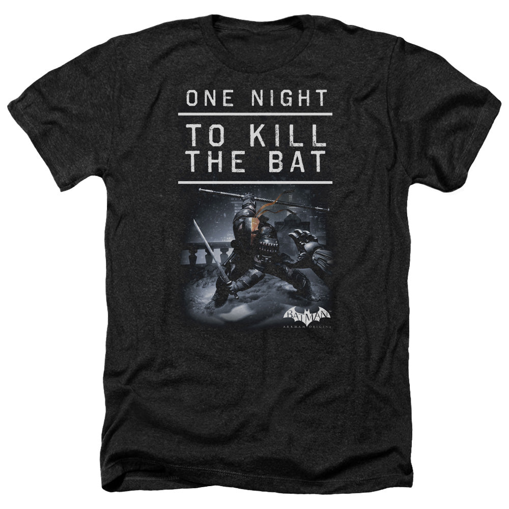 Batman Arkham Origins One Night Men's 30/1 Heather 60 40 Poly Short-Sleeve T-Shirt