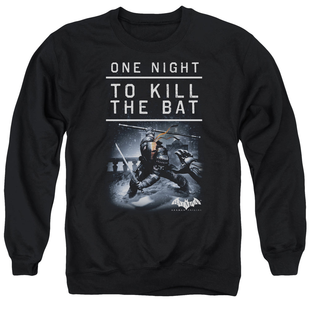Batman Arkham Origins One Night Men's Crewneck 50 50 Poly Long-Sleeve T-Shirt
