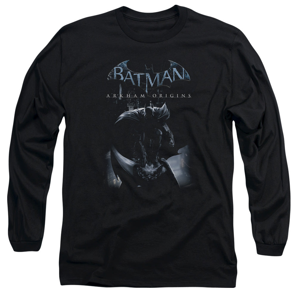 Batman Arkham Origins Perched Cat Men's 18/1 Cotton Long-Sleeve T-Shirt