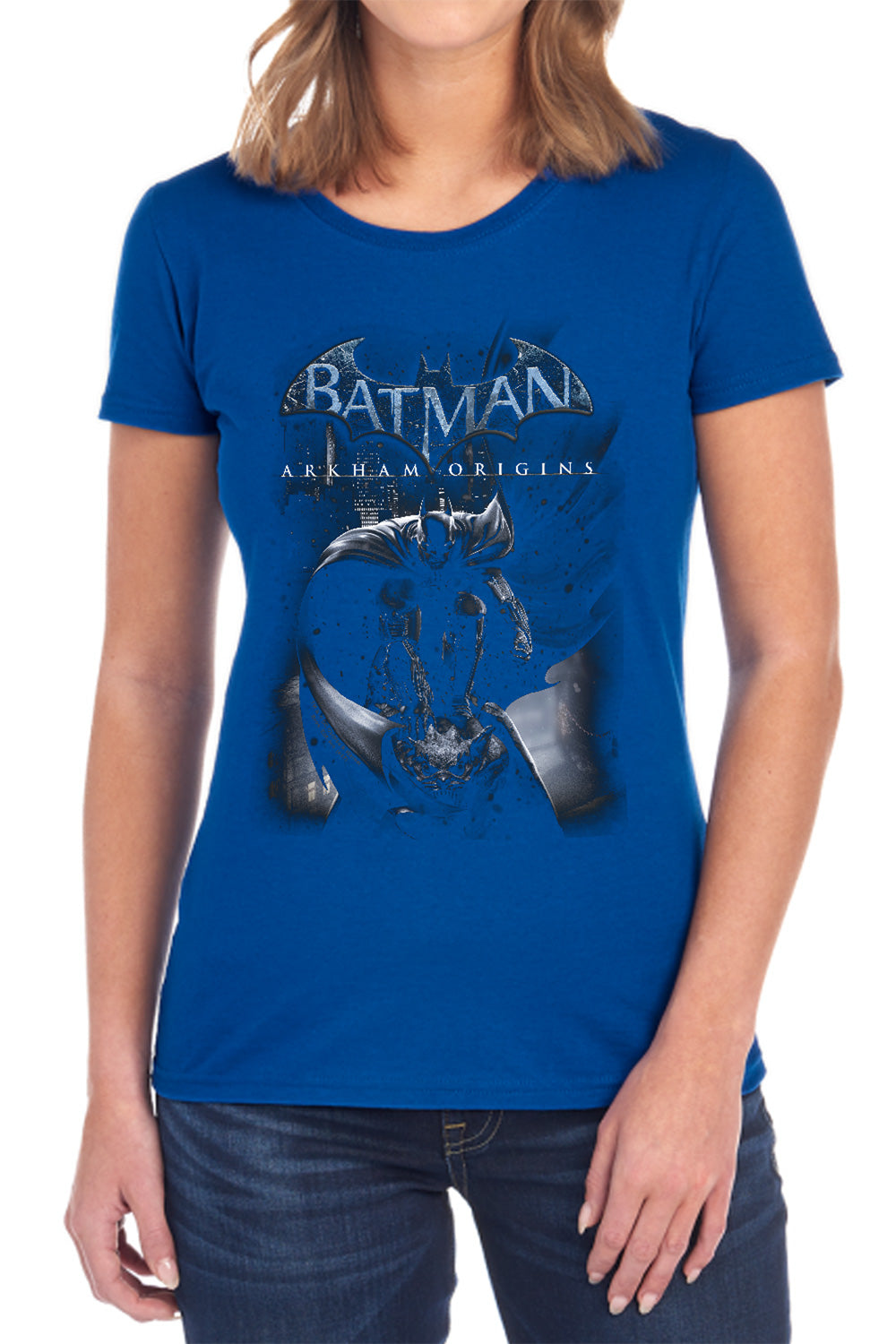 Batman Arkham Origins Perched Cat Women's 18/1 Cotton Short-Sleeve T-Shirt