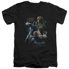 Batman Arkham Origins Punch Men's 30/1 Cotton Slim V-Neck T-Shirt