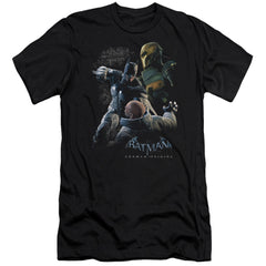 Batman Arkham Origins Punch Men's Ultra-Soft 30/1 Cotton Slim Short-Sleeve T-Shirt