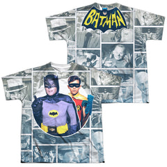 Batman Classic TV Series 60S Panels (Front/Back Print) Youth Regular Fit Poly Short-Sleeve T-Shirt
