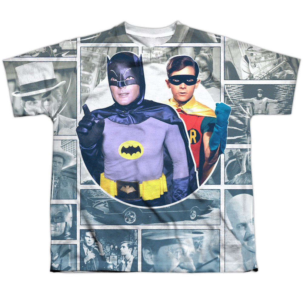 Batman Classic TV Series 60S Panels Youth Regular Fit Poly Short-Sleeve T-Shirt