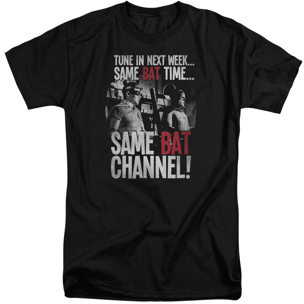 Batman Classic TV Series Bat Channel Men's 18/1 Tall Cotton Short-Sleeve T-Shirt