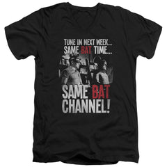 Batman Classic TV Series Bat Channel Men's 30/1 Cotton Slim V-Neck T-Shirt