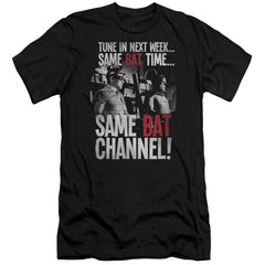Batman Classic TV Series Bat Channel Men's Ultra-Soft 30/1 Cotton Slim Short-Sleeve T-Shirt
