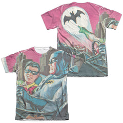 Batman Classic TV Series Bat Signal (Front/Back Print) Men's Regular Fit Poly Cotton Short-Sleeve T-Shirt