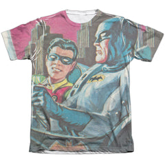 Batman Classic TV Series Bat Signal Men's Regular Fit Poly Cotton Short-Sleeve T-Shirt