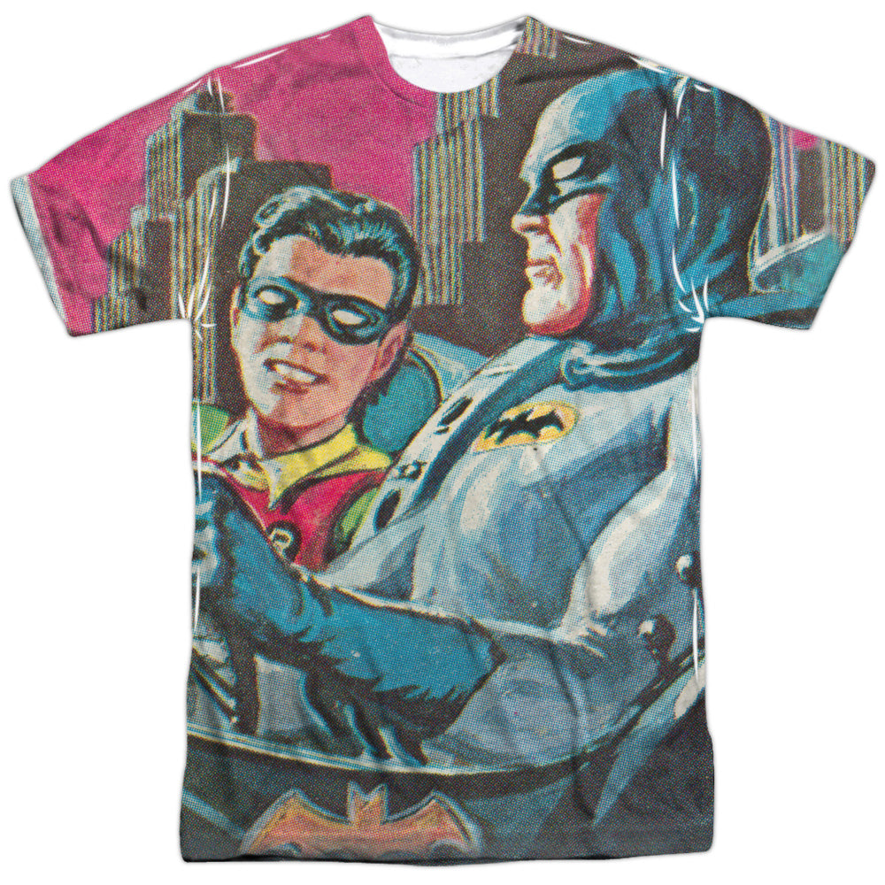 Batman Classic TV Series Bat Signal Men's Regular Fit Polyester Short-Sleeve T-Shirt