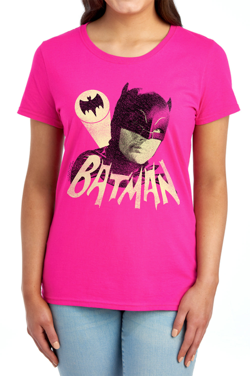 Batman Classic TV Series Bat Signal Women's 18/1 Cotton Short-Sleeve T-Shirt