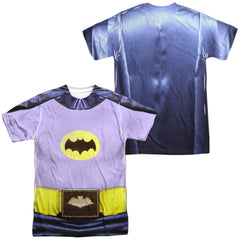 Batman Classic TV Series Batman Costume (Front/Back Print) Men's Regular Fit Polyester Short-Sleeve T-Shirt