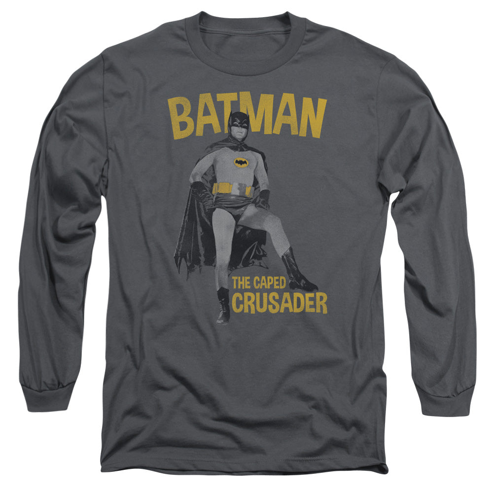 Batman Classic TV Series Caped Crusader Men's 18/1 Cotton Long-Sleeve T-Shirt