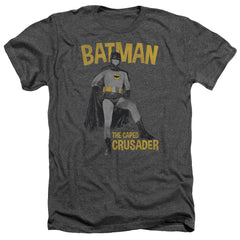 Batman Classic TV Series Caped Crusader Men's 30/1 Heather 60 40 Poly Short-Sleeve T-Shirt