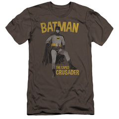 Batman Classic TV Series Caped Crusader Men's Ultra-Soft 30/1 Cotton Slim Short-Sleeve T-Shirt