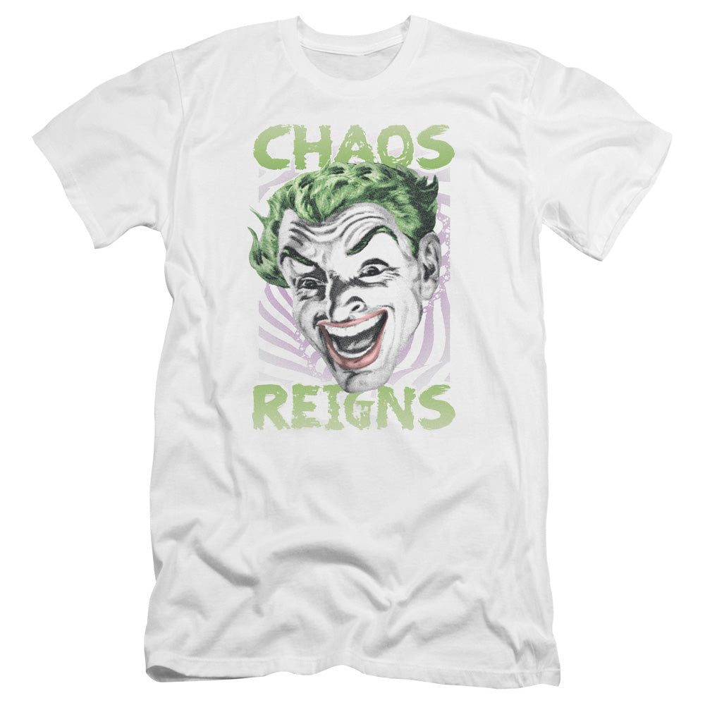 Batman Classic TV Series Chaos Reigns Men's Ultra-Soft 30/1 Cotton Slim Short-Sleeve T-Shirt