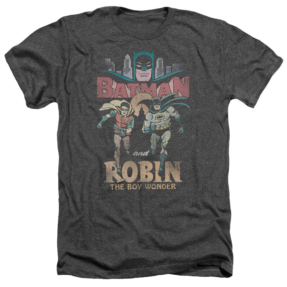 Batman Classic TV Series Classic Duo Men's 30/1 Heather 60 40 Poly Short-Sleeve T-Shirt