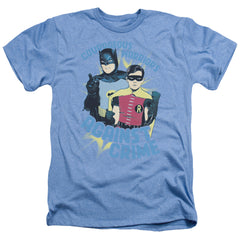 Batman Classic TV Series Courageous Warriors Men's 30/1 Heather 60 40 Poly Short-Sleeve T-Shirt