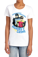 Batman Classic TV Series Courageous Warriors Women's 18/1 Cotton Short-Sleeve T-Shirt