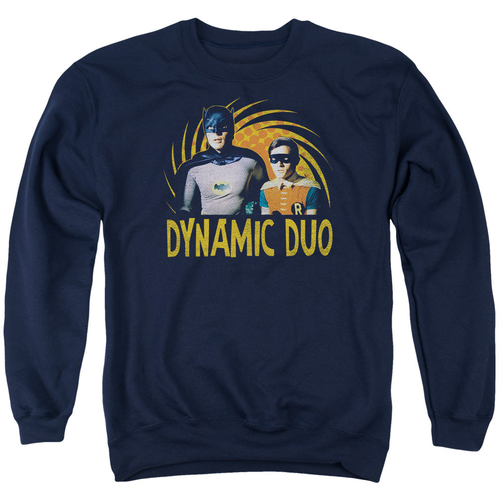 Batman Classic TV Series Dynamic Men's Crewneck 50 50 Poly Long-Sleeve T-Shirt