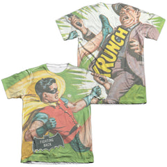 Batman Classic TV Series Fighting Back (Front/Back Print) Men's Regular Fit Poly Cotton Short-Sleeve T-Shirt