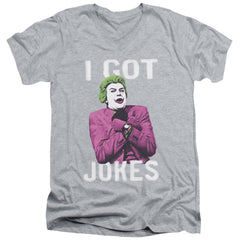 Batman Classic TV Series Got Jokes Men's 30/1 Cotton Slim V-Neck T-Shirt