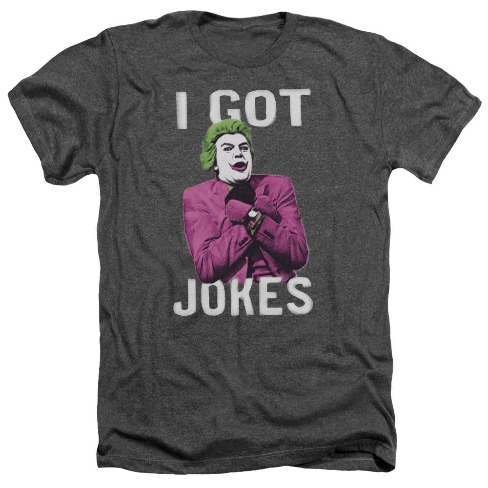Batman Classic TV Series Got Jokes Men's 30/1 Heather 60 40 Poly Short-Sleeve T-Shirt