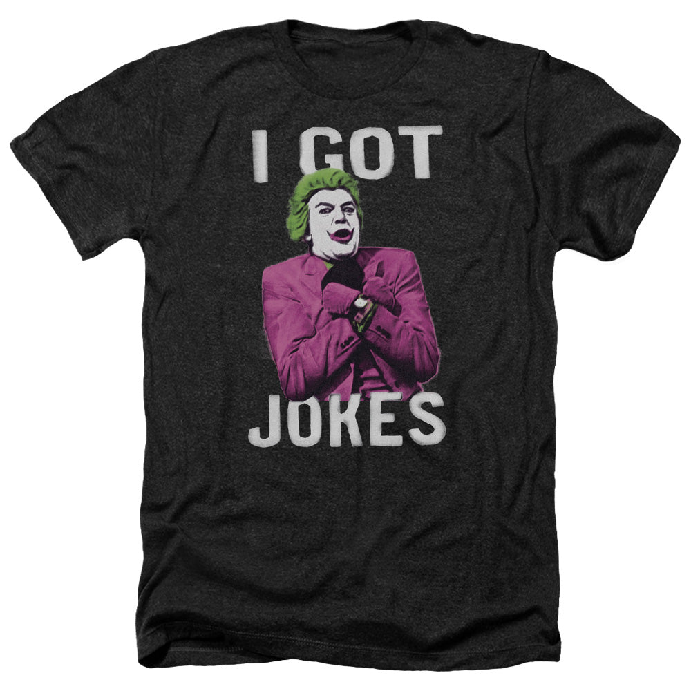 Batman Classic TV Series Got Jokes Men's 30/1 Heather 60 40 Poly Short-Sleeve T-Shirt