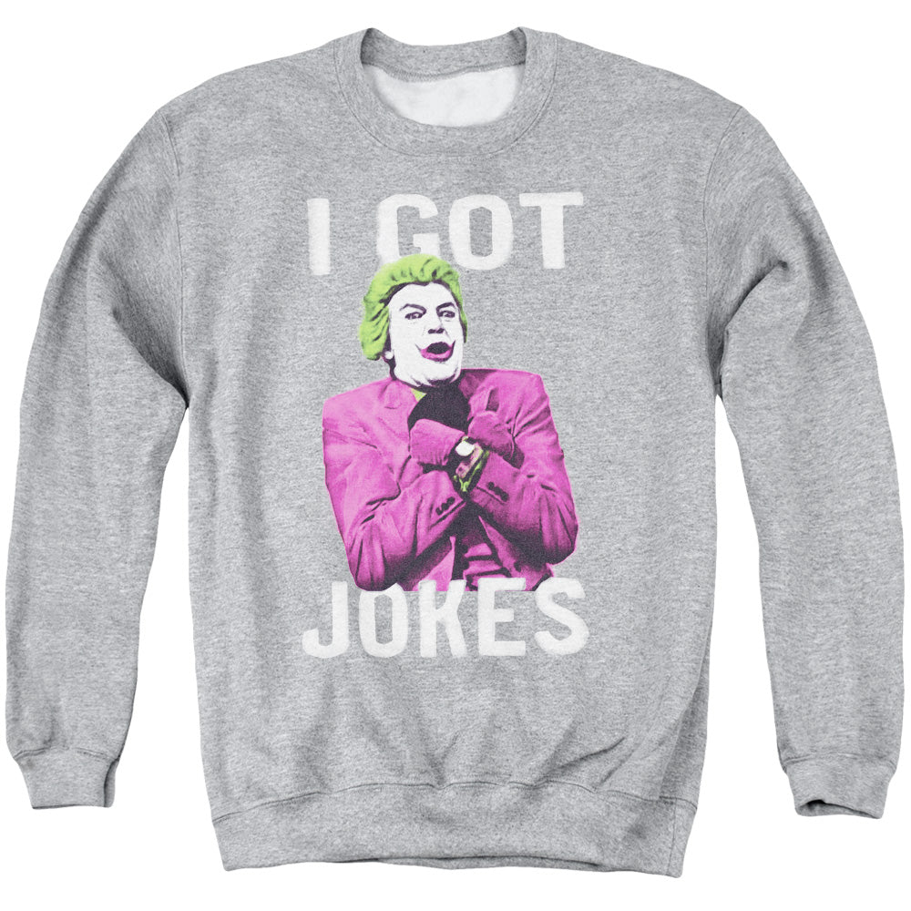 Batman Classic TV Series Got Jokes Men's Crewneck 50 50 Poly Long-Sleeve T-Shirt