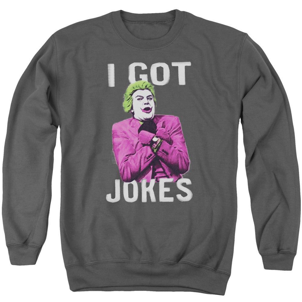 Batman Classic TV Series Got Jokes Men's Crewneck 50 50 Poly Long-Sleeve T-Shirt