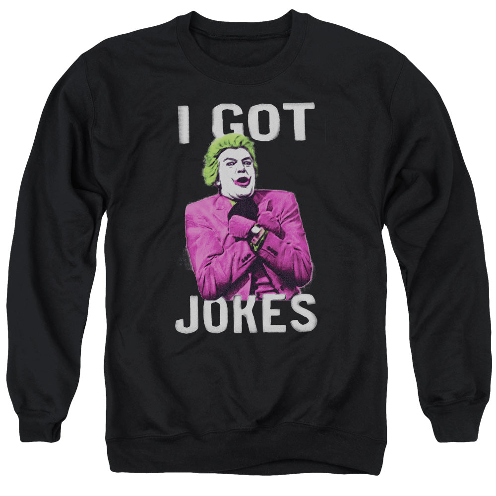 Batman Classic TV Series Got Jokes Men's Crewneck 50 50 Poly Long-Sleeve T-Shirt