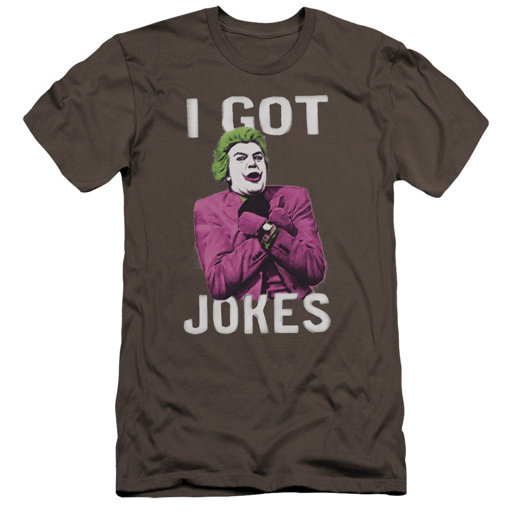 Batman Classic TV Series Got Jokes Men's Ultra-Soft 30/1 Cotton Slim Short-Sleeve T-Shirt