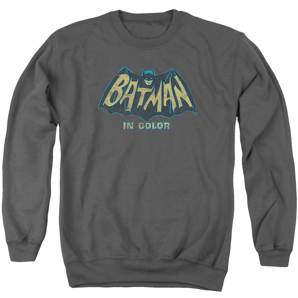 Batman Classic TV Series In Color Men's Crewneck 50 50 Poly Long-Sleeve T-Shirt