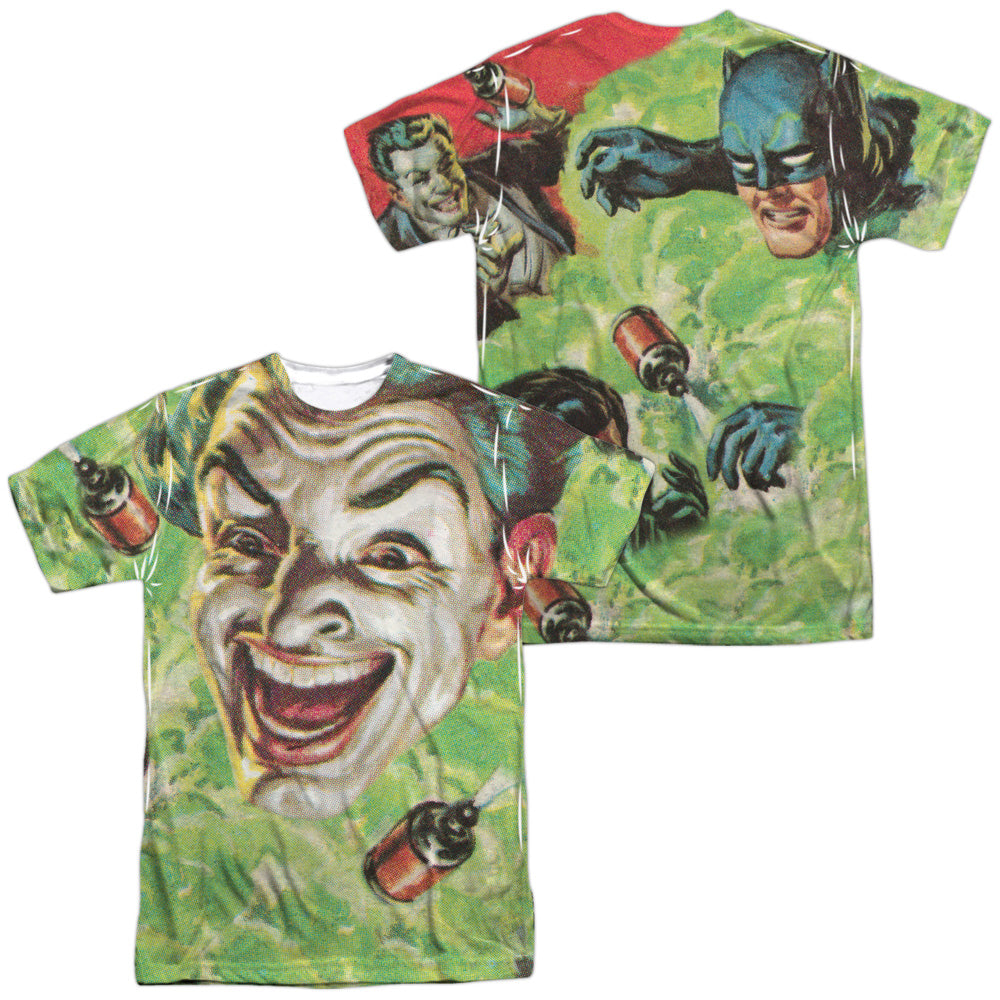 Batman Classic TV Series Laugh Gas (Front/Back Print) Men's Regular Fit Polyester Short-Sleeve T-Shirt