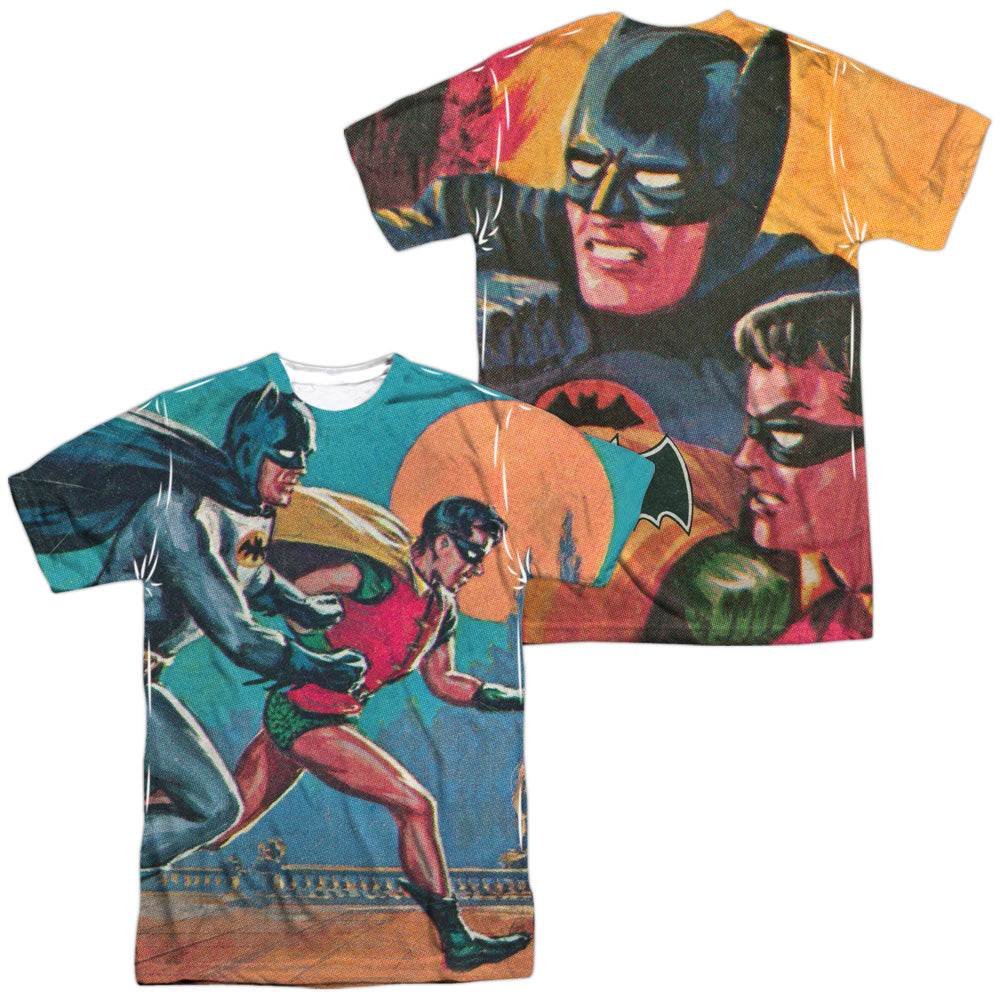 Batman Classic TV Series Lets Go (Front/Back Print) Men's Regular Fit Polyester Short-Sleeve T-Shirt