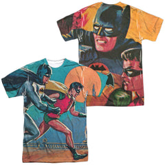Batman Classic TV Series Lets Go (Front/Back Print) Men's Regular Fit Polyester Short-Sleeve T-Shirt