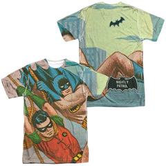 Batman Classic TV Series Nightly Patrol (Front/Back Print) Men's Regular Fit Polyester Short-Sleeve T-Shirt
