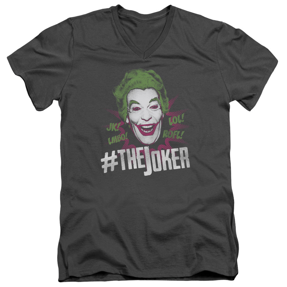Batman Classic TV Series #Joker Men's 30/1 Cotton Slim V-Neck T-Shirt