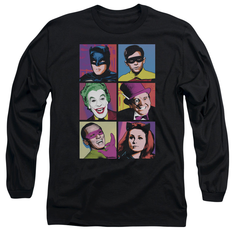 Batman Classic TV Series Pop Cast Men's 18/1 Cotton Long-Sleeve T-Shirt