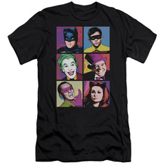 Batman Classic TV Series Pop Cast Men's Ultra-Soft 30/1 Cotton Slim Short-Sleeve T-Shirt